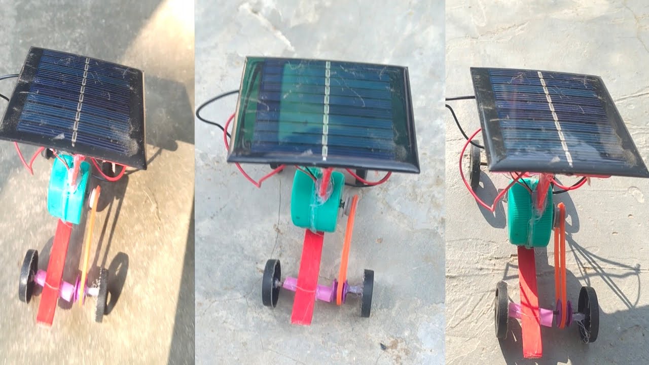 Made mini car from mini solar panel||dc motor new project||#diy #motor.