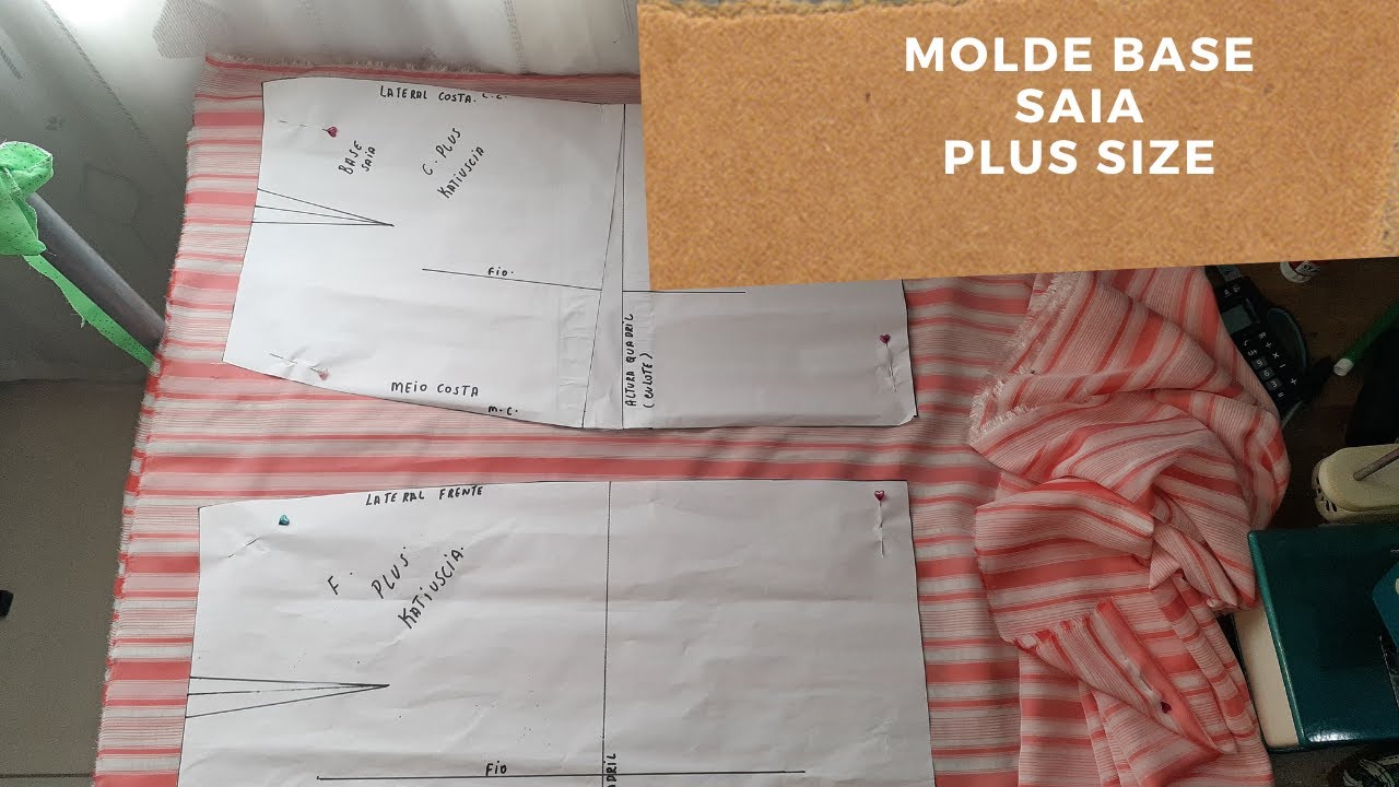 Diferença entre saia normal e saia Plus Size,molde base saia Plus Size