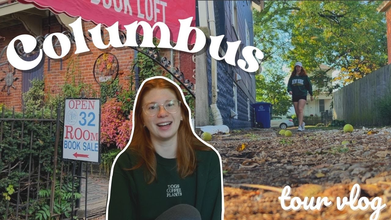 opening our show in a new city | columbus ohio vlog, book loft, coffee shops, german village