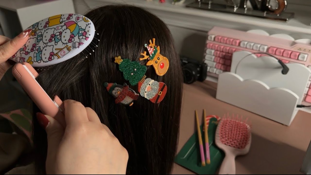 ASMR| New friend brushes/styles your hair in class ✨🪮