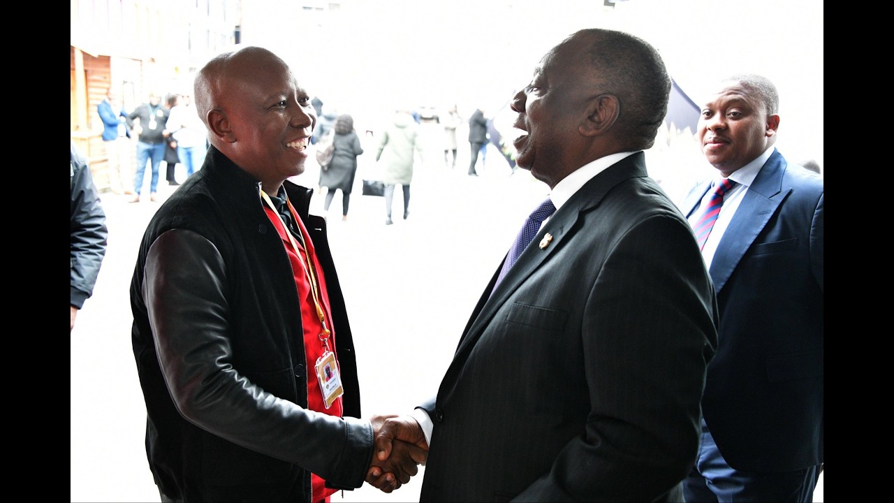 President Ramaphosa Laughing with EFF Julius Malema & MK Duduzile Zuma.