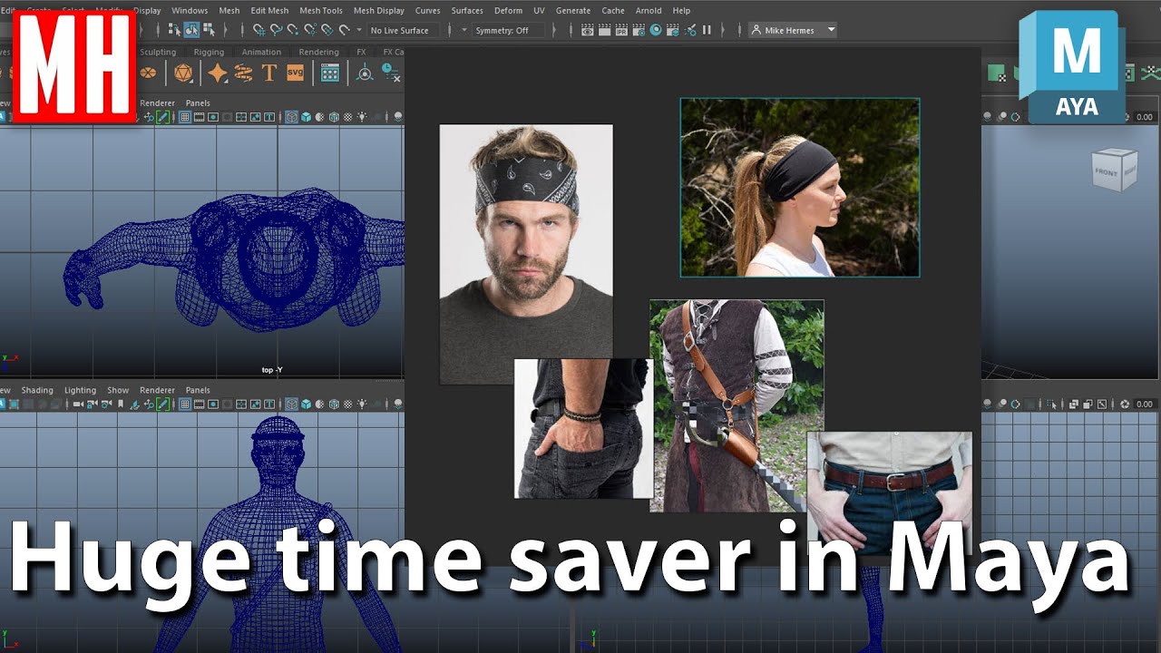 Make belts, headbands etc in Maya 2023 in seconds ! (4K video )