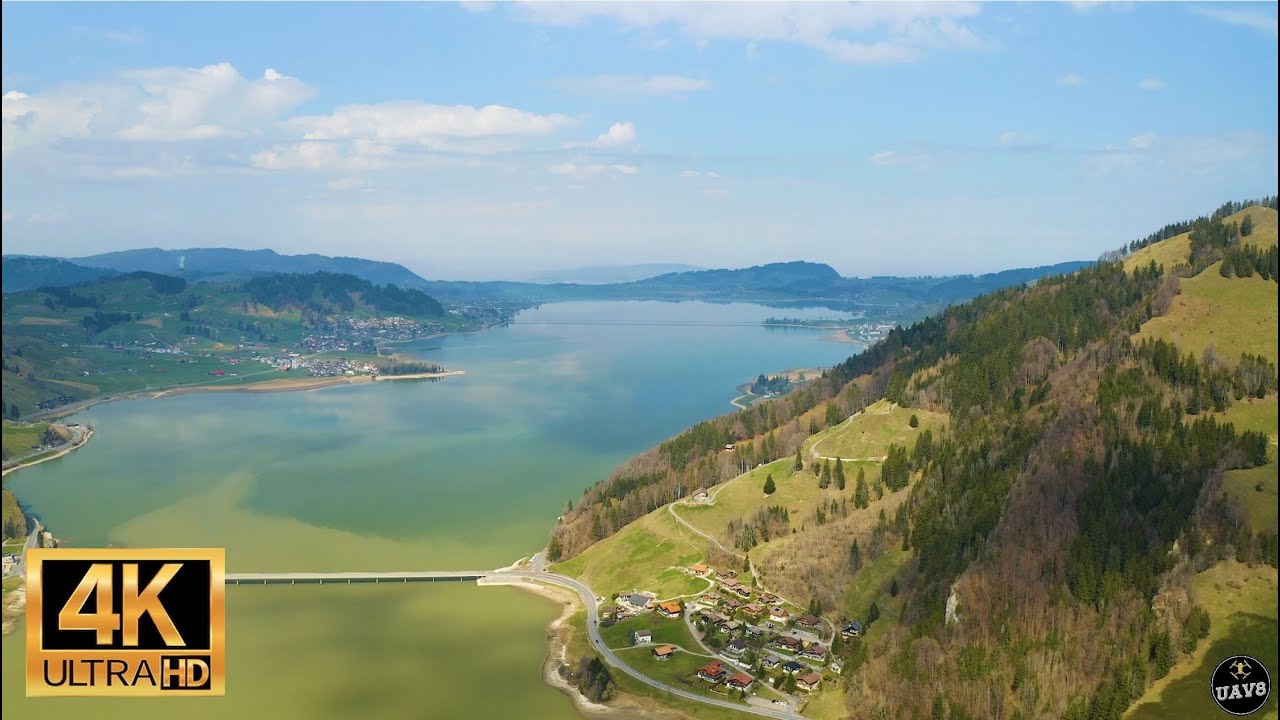 4K | SIHLSEE - SWITZERLAND | Drone Footage | Cinematic Aerial | Relaxation Video w/ Ambient Music