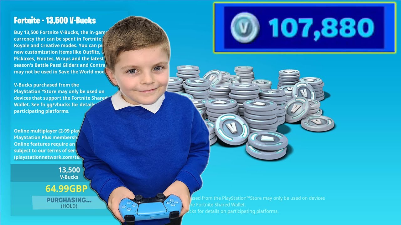 After School My 9 Year Old Kid Buys EVERYTHING In The item Shop! 107,000 V-Bucks SPENDING SPREE