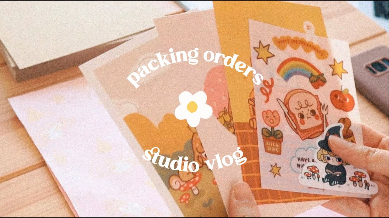 Packing Orders ASMR with Soothing Music | Studio Vlog