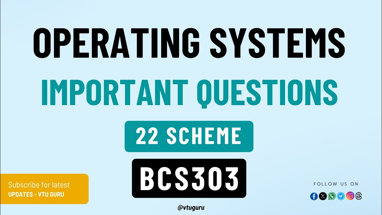 BCS303 Operating Systems Important Questions | BCS303 Important Questions | OS Important Questions