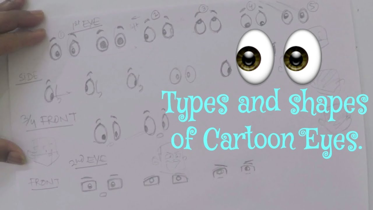 Types and shapes of Cartoon Eyes | Cartoon character tips and tricks | RinkuArt