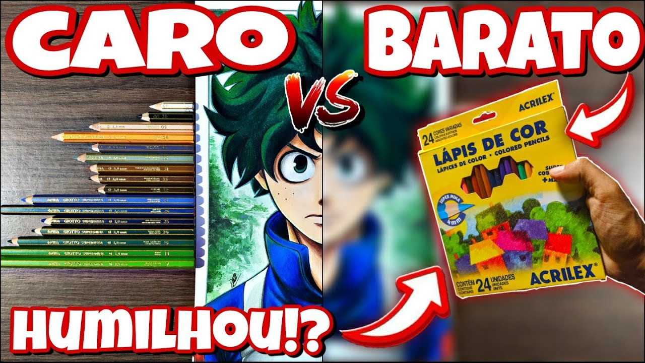 Não dá pra acreditar! Caro VS Barato! Giotto vs Acrilex [ Drawing Midoriya ]