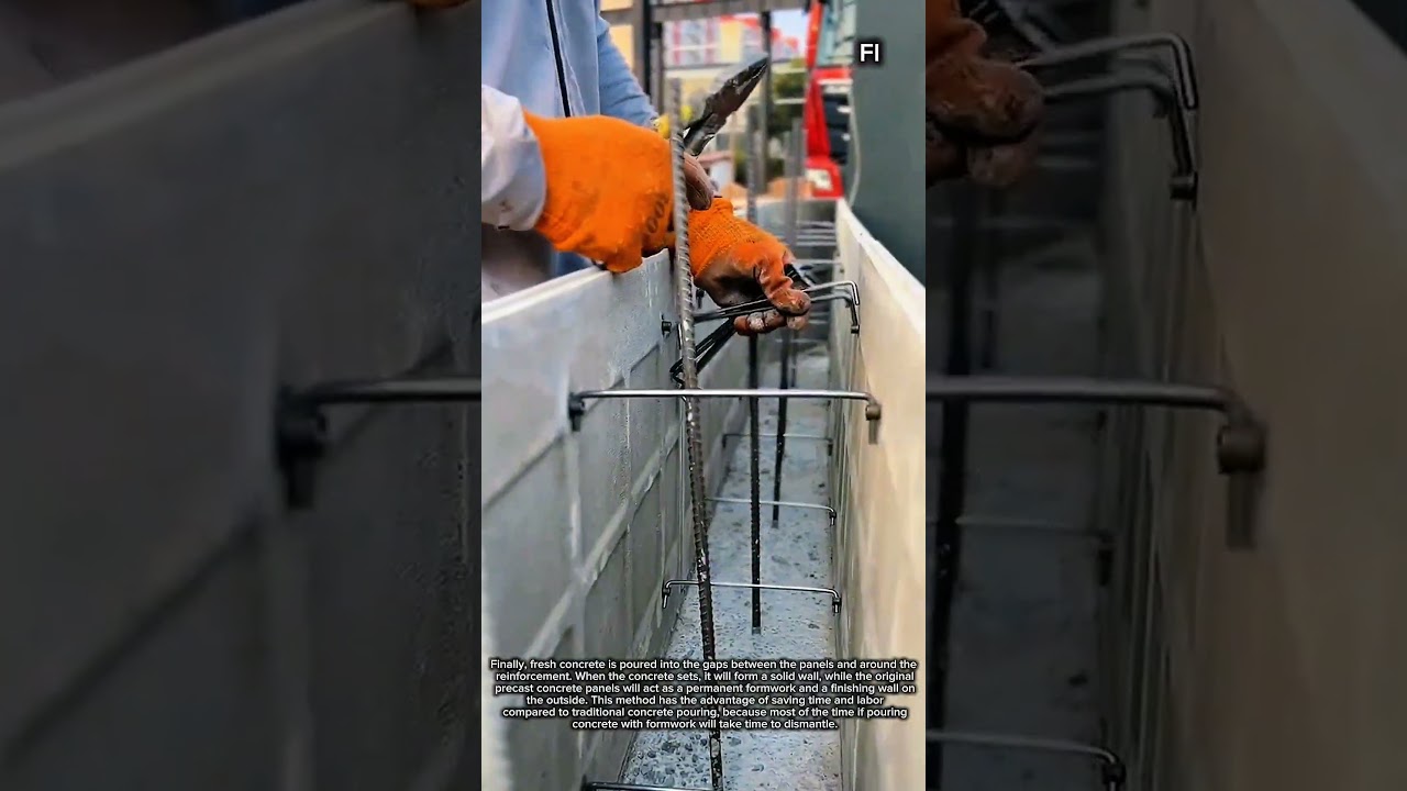 Precast Concrete Panels Fixed to Form a Solid Wall