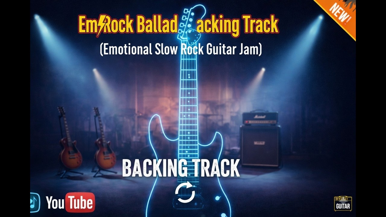 Em Rock Ballad Backing Track (Emotional Slow Rock Guitar Jam)
