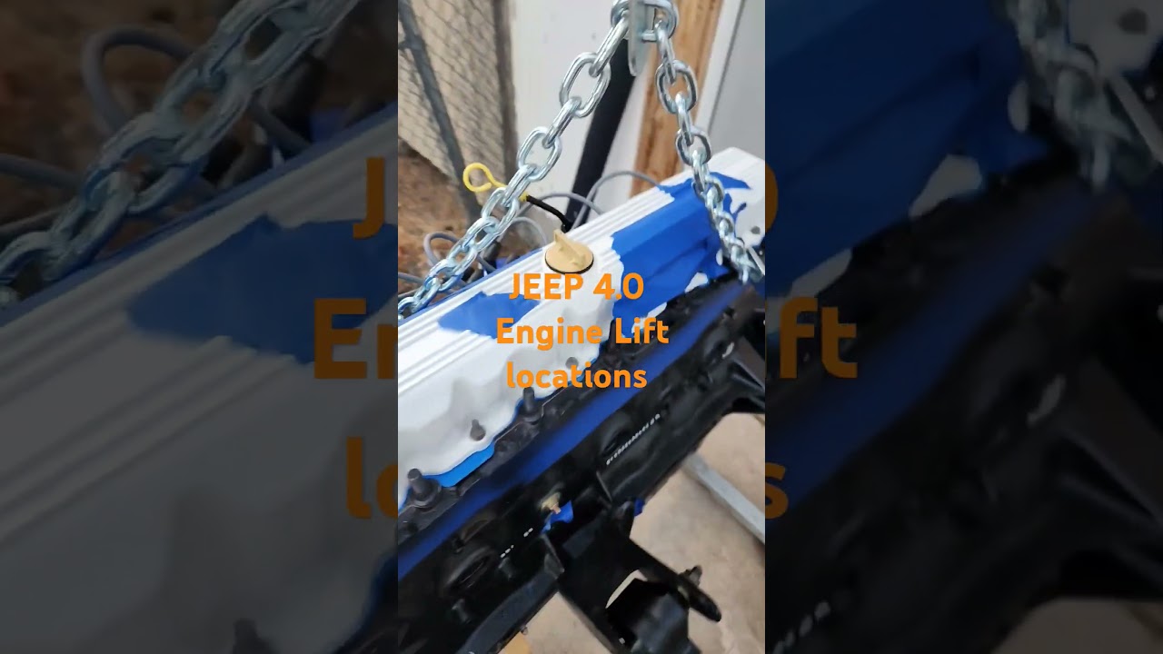 Engine lift points for a jeep 4.0