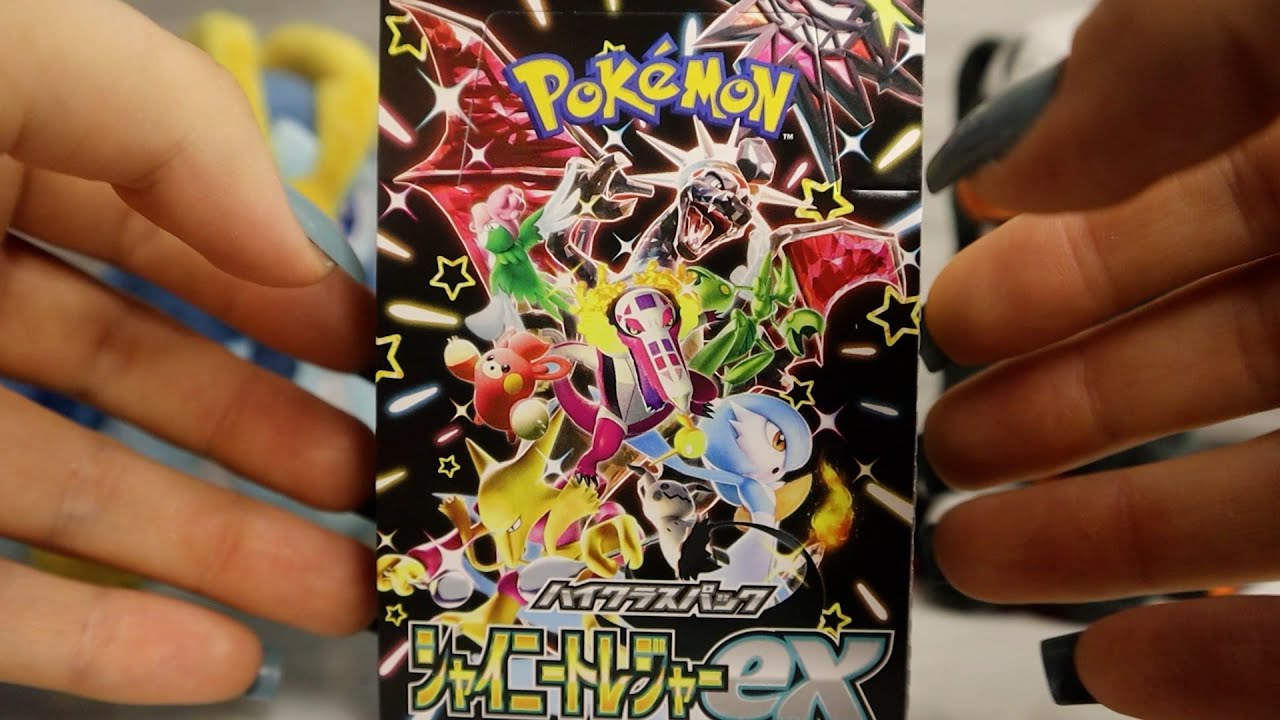 ASMR Shiny Treasure Japanese Pokémon Card Opening (Whispers & Crinkles)