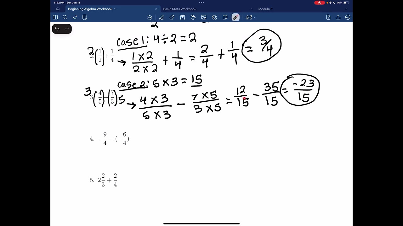 1.3: Adding and Subtracting Fractions