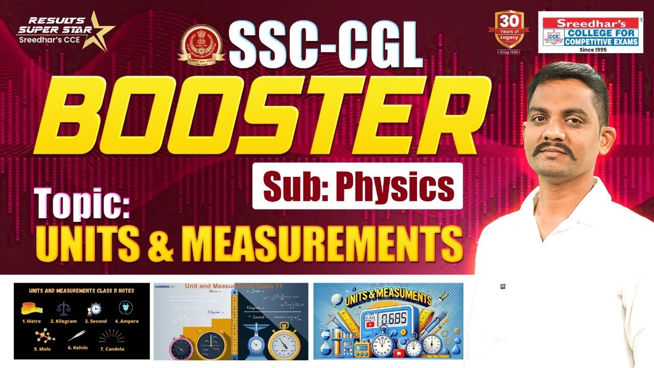 🔴 SSC CGL BOOSTER | PHYSICS | UNITS & MEASUREMENTS | BEST TIPS & SHORT CUTS  | PHANIDHAR SIR