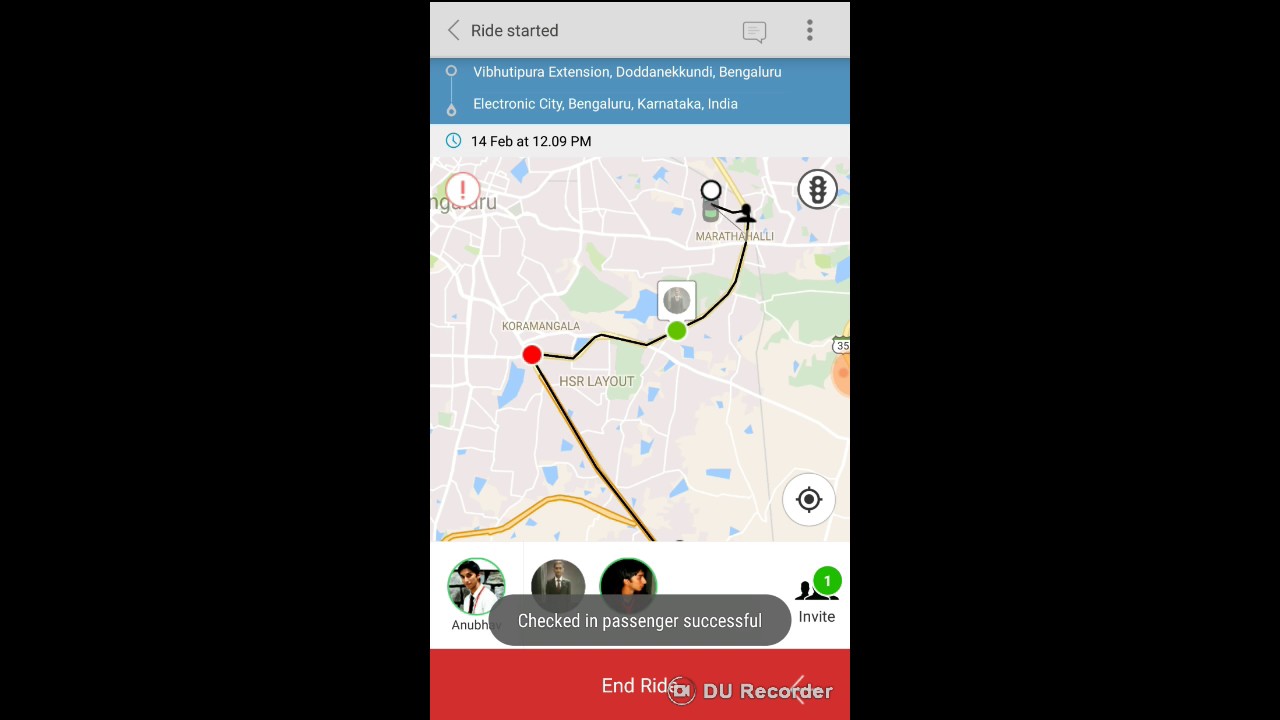 How to manage offer ride on Quick Ride App after creating a ride