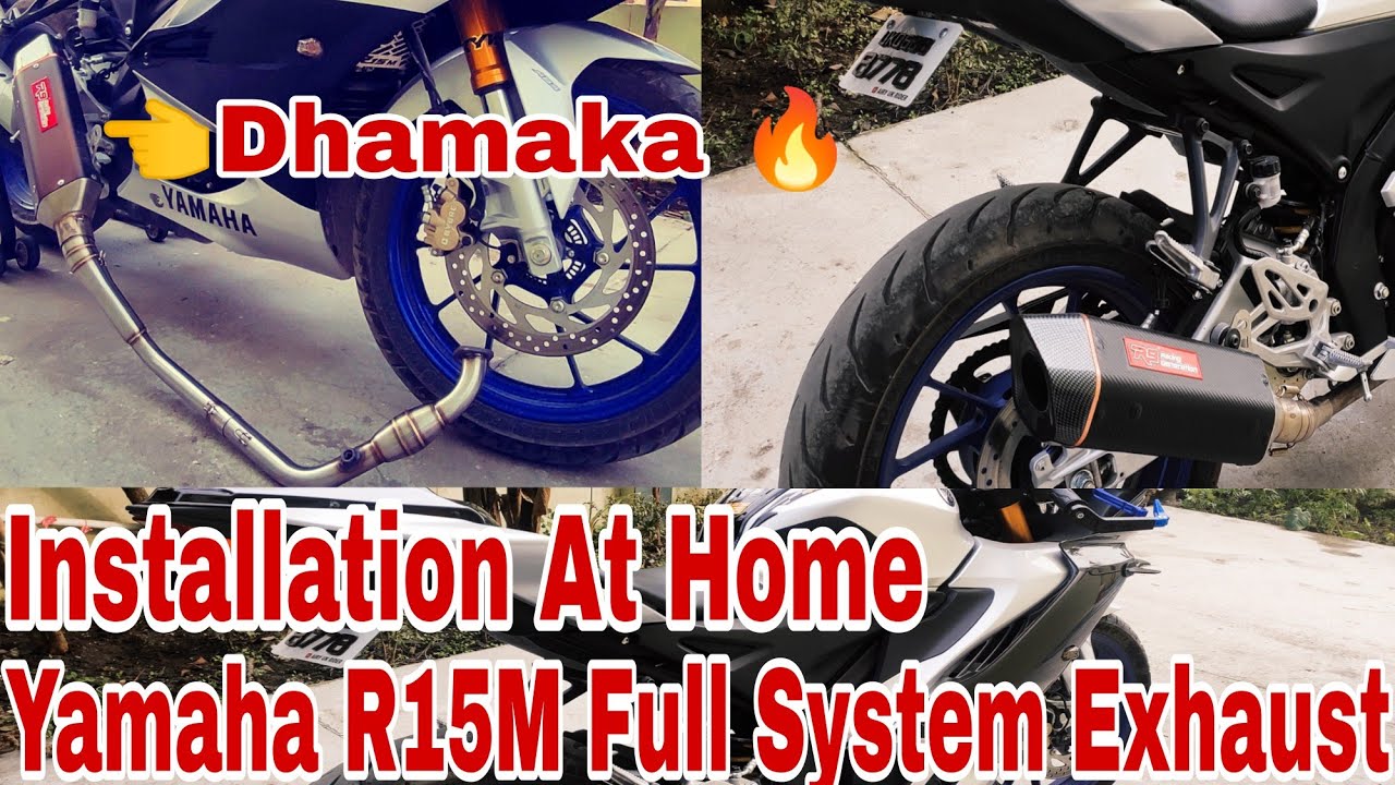 Yamaha R15M Full System Exhaust | Installation At Home | Best Exhaust For R15M/R15V4 | Modified R15M