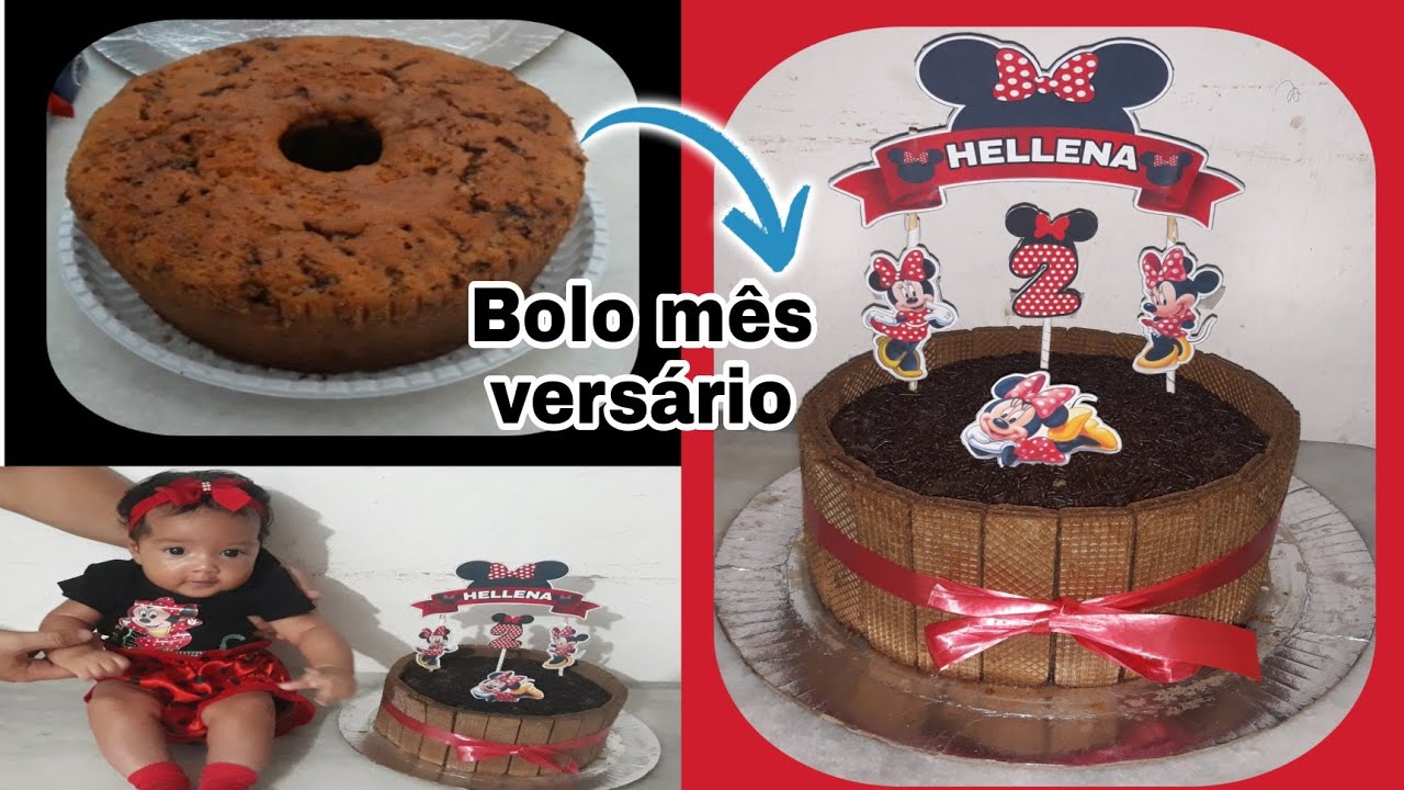 TRANSFORMANDO BOLO SIMPLES DE PADARIA EM BOLO MÊS VERSÁRIO