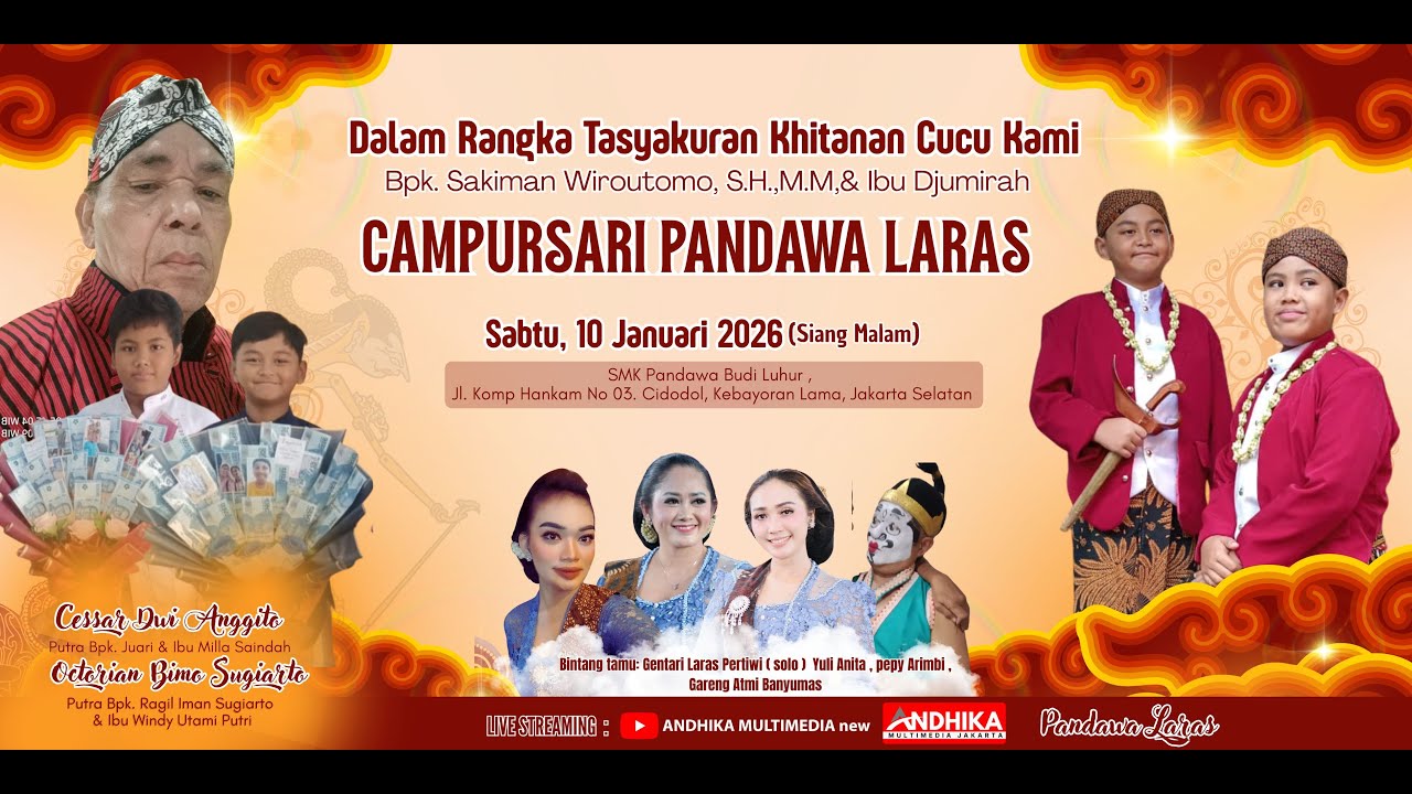 LIVE🔴Campursari Pandawa Laras Tasyakuran Khitanan ''Cessar Dwi Anggito & Octorian Bimo Sugiarto''