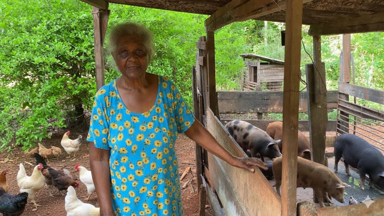 AOS 94 ANOS ELA CRIA PORCOS CAIPIRA E GALINHAS EM SEU SÍTIO