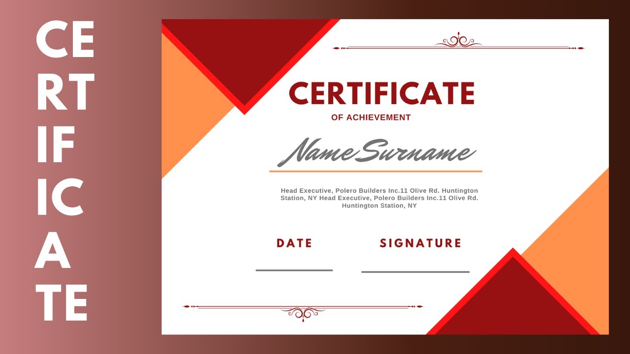 Certificate Design in Canva Tutorial For Beginner