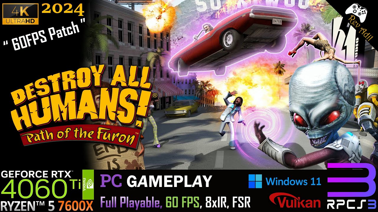 Destroy All Humans Path of the Furon PC Gameplay | RPCS3 | Full Playable | PS3 Emulator | 4k60FPS
