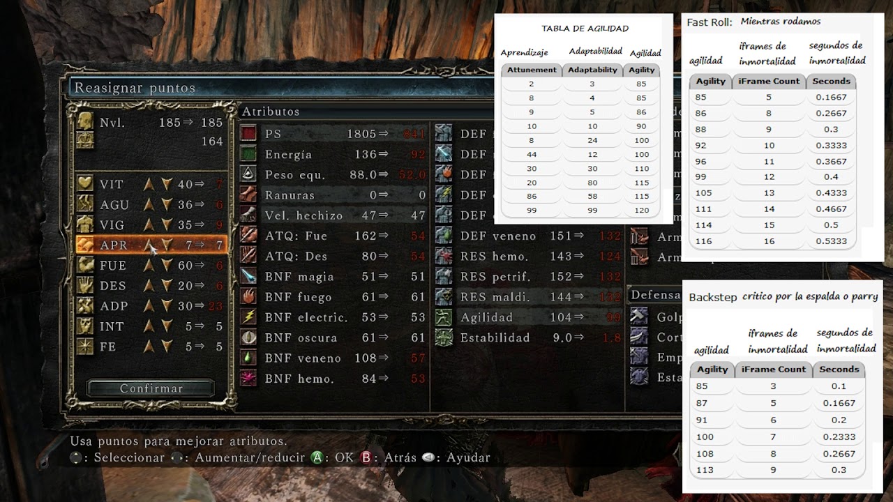 [Dark Souls 2] Tabla de inmortalidad. Como subir la adaptabilidad.