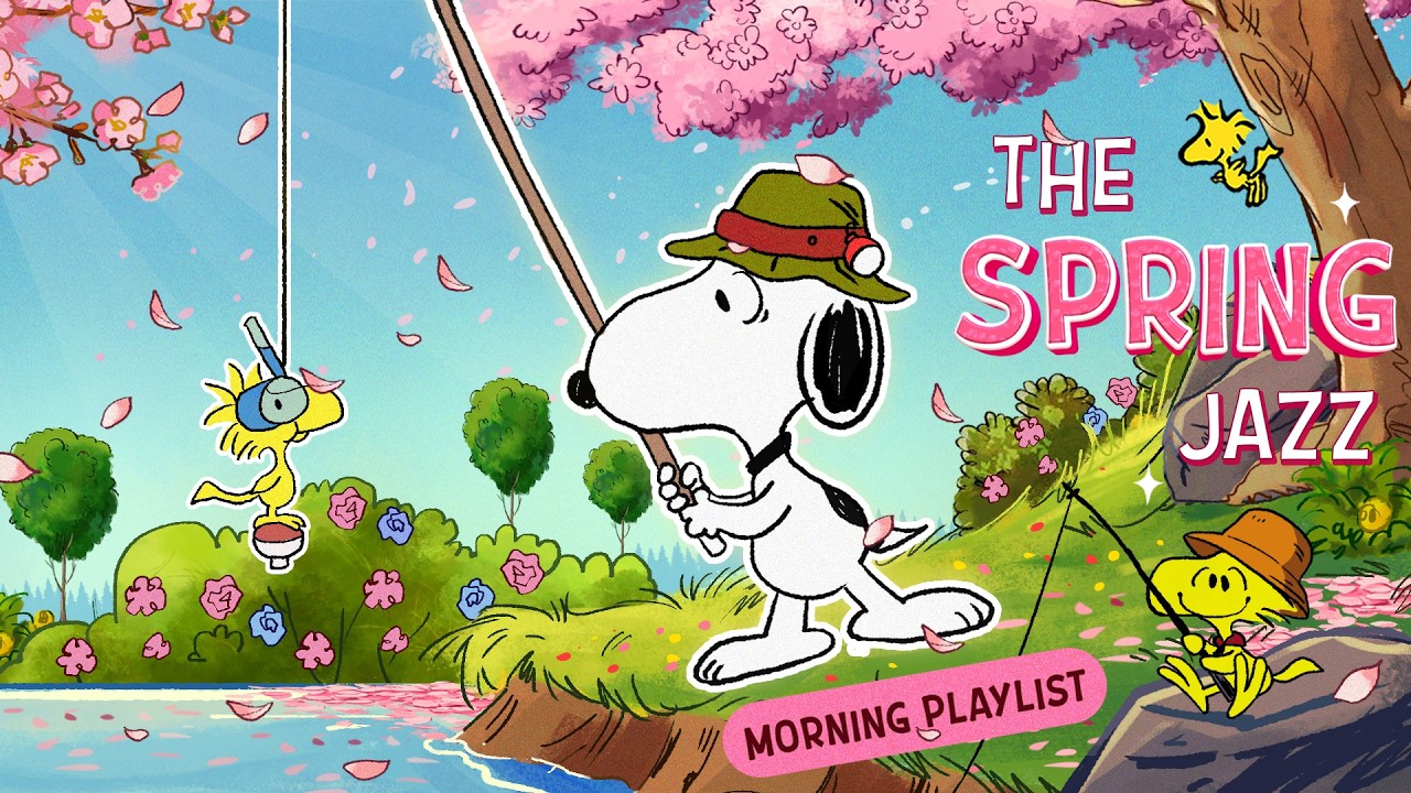 Uplifting Spring Jazz with Snoopy 🎣🌸| Morning April Playlist to Start a Day