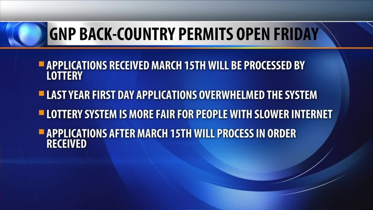 Glacier National Park backcountry permits open Friday