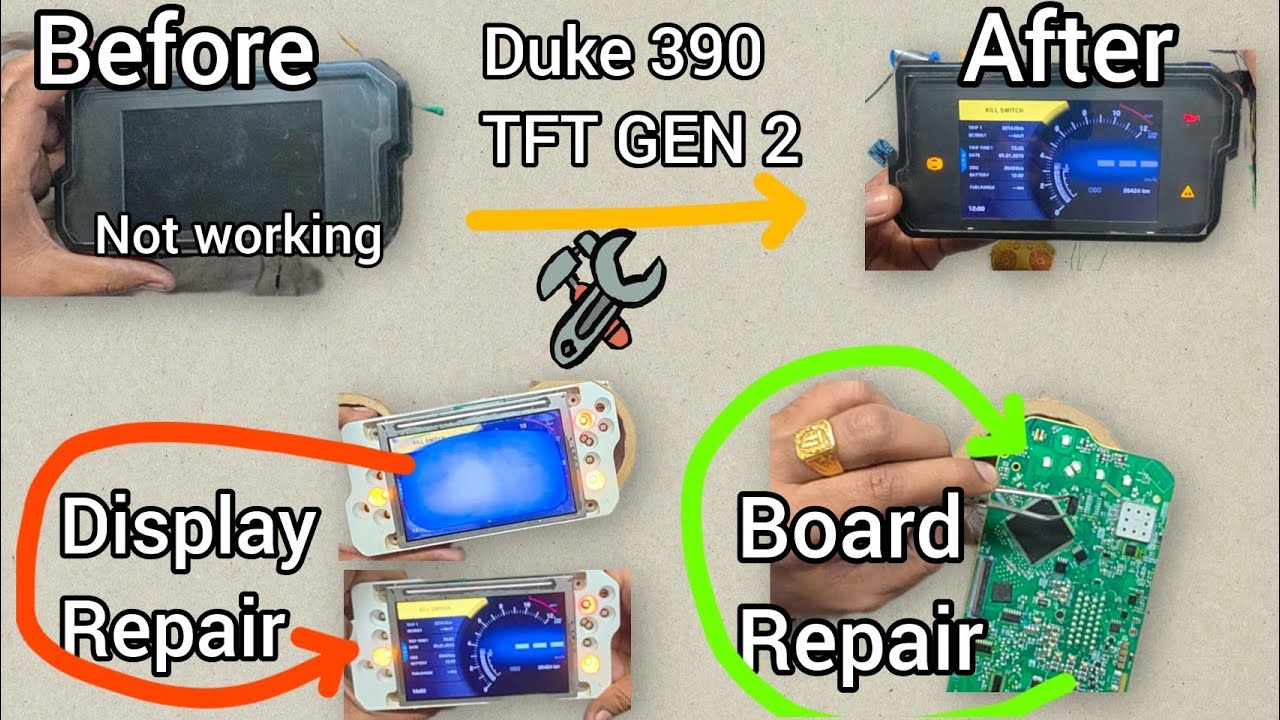 DUKE 390 TFT Board & Display Repair #repairing #speedometer #speed #ktm #duke #kawasaki #zx10r #ride