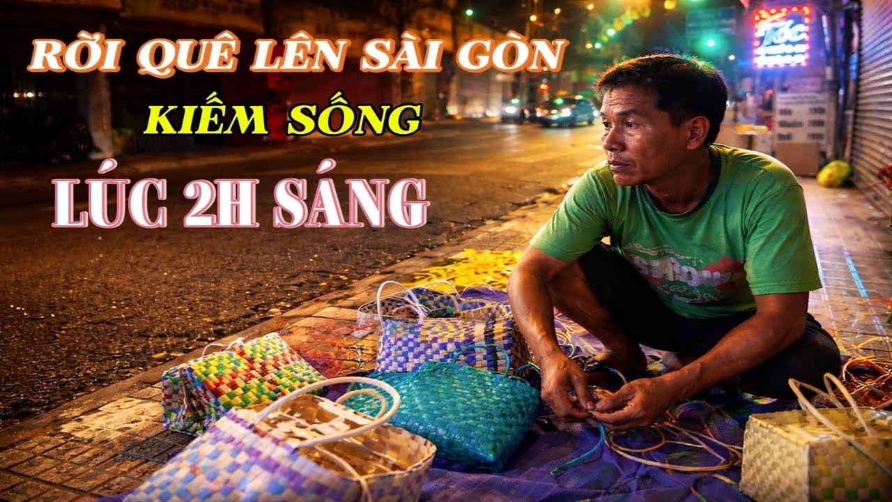2H sáng anh trai tội nghiệp rời quê lên Sài Gòn kiếm sống, bán giỏ nhựa tự tay làm