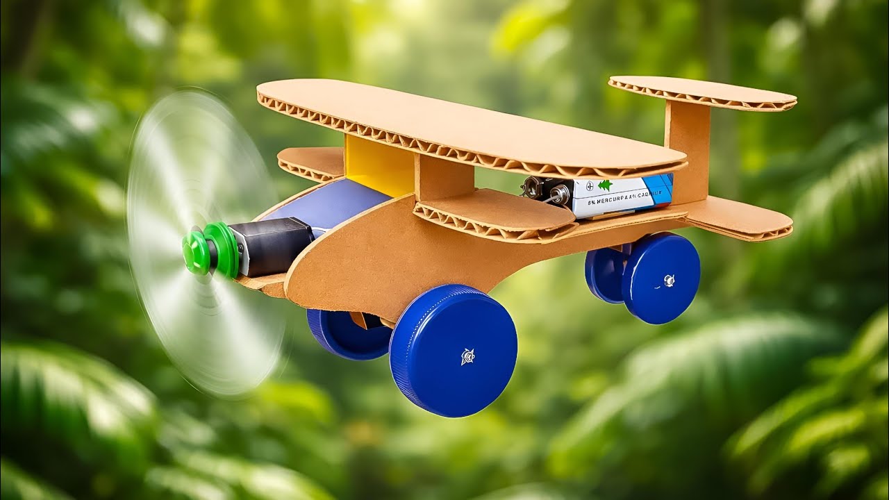 How To Make Electric Flying Air Plane Using Waste Material/Diy Toy Air Plane From Cardboard 