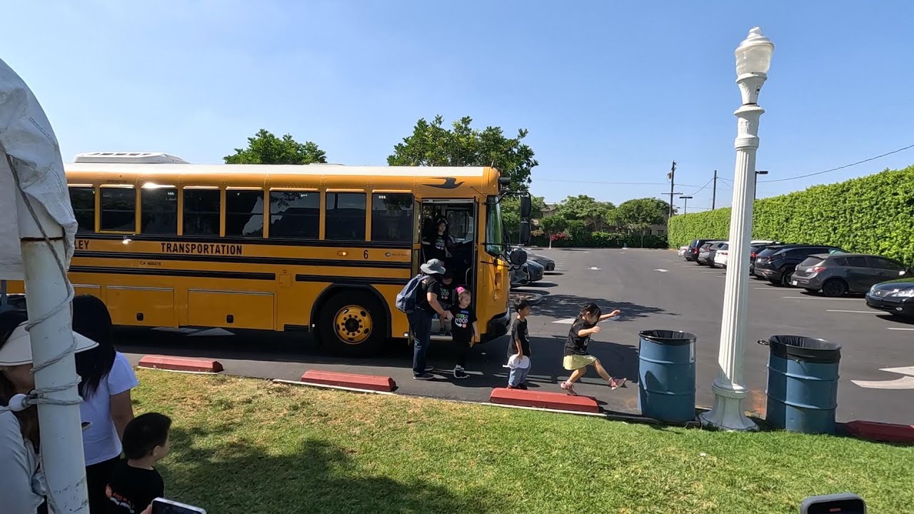 School Bus Arrives at Adventure City 2024