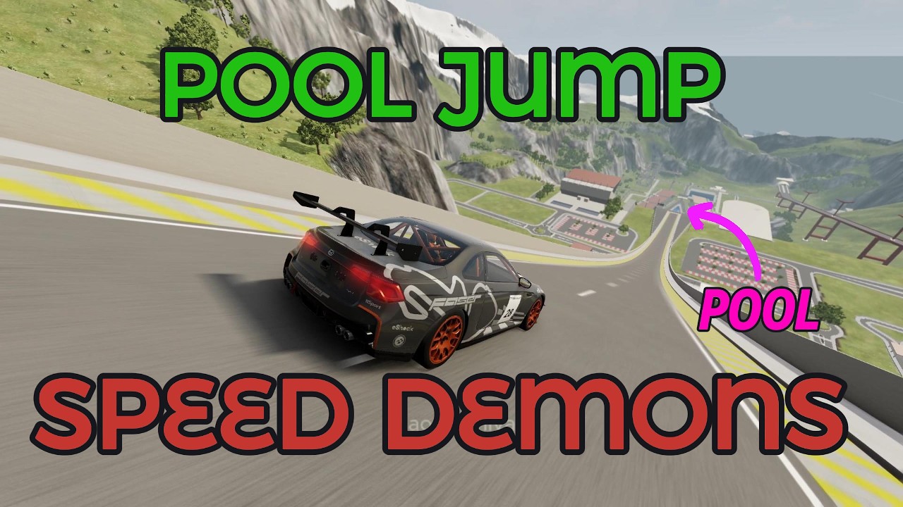 Epic Pool Ramp Jump - SPEED DEMONS Edition!! - BeamNG drive