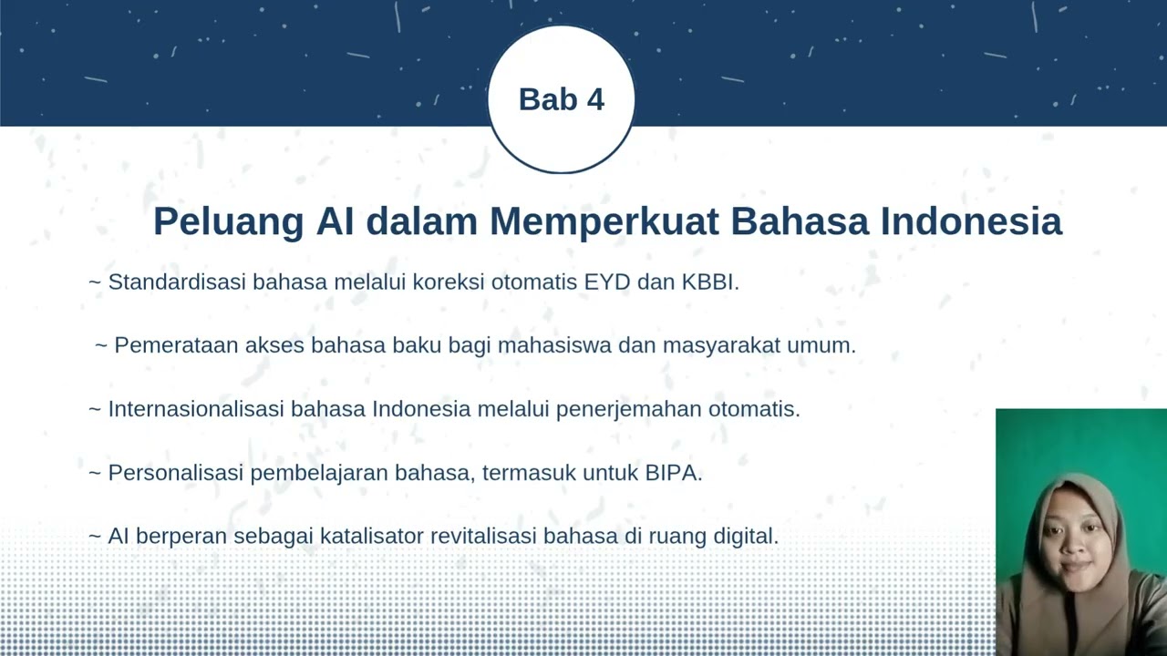 VIDEO PRESENTASI MATERI DENGAN JUDUL REVITALISASI BAHASA INDONESIA DI ERA KECERDASAN BUATAN (AI)