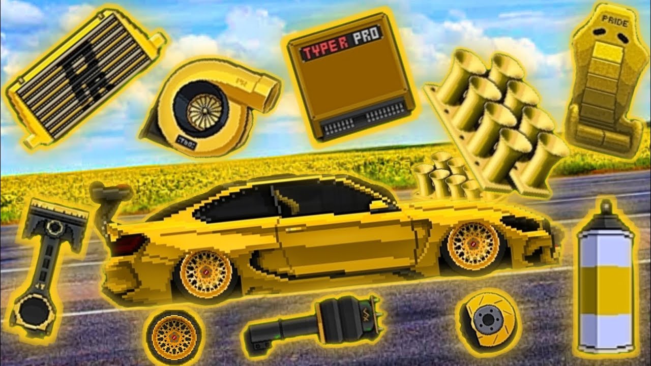 Today I make golden car everything is golden $0 to $200,000,009 in #pixelcarracer #video #video