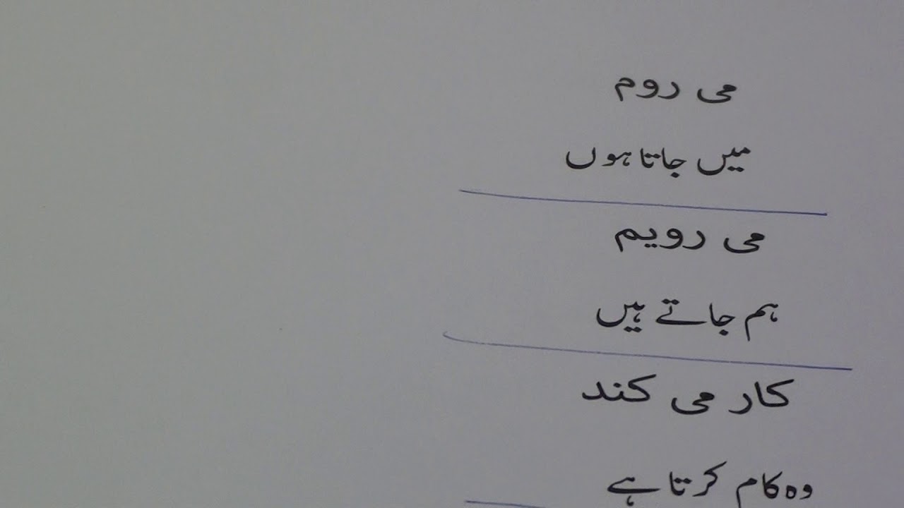 Learn Farsi through Urdu lesson.27