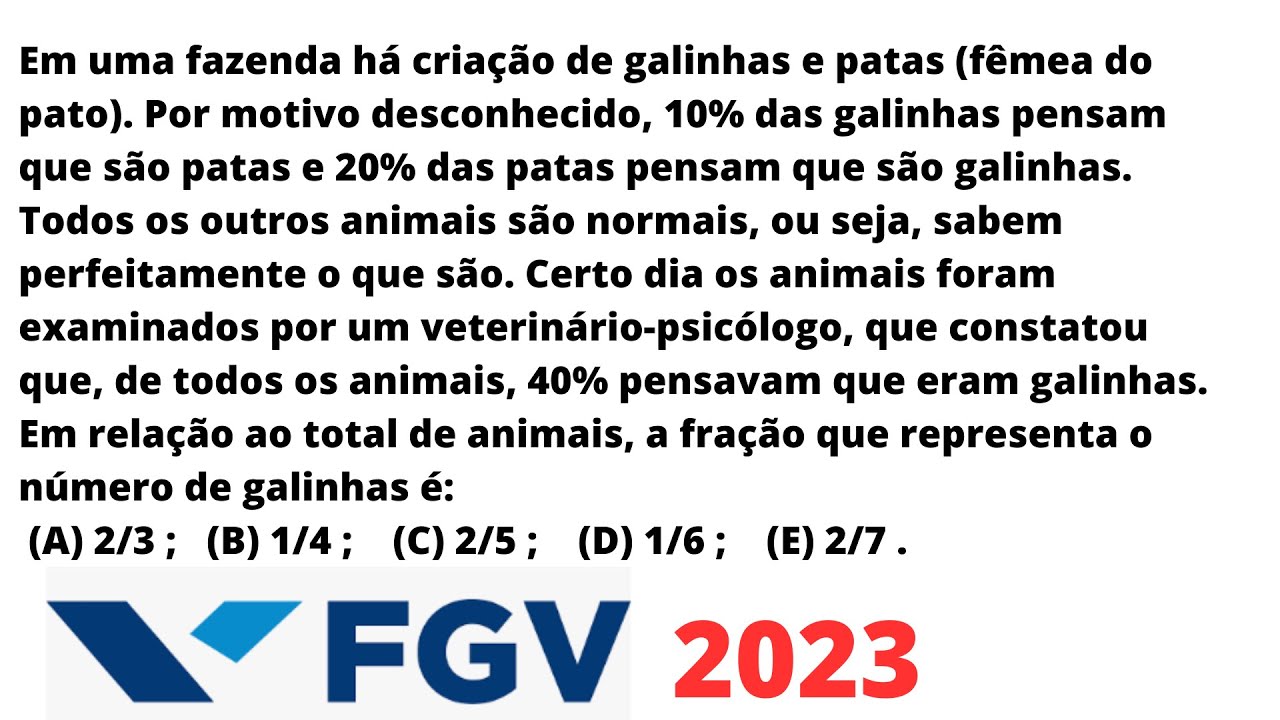 🔴 FGV 2023 |   Raciocínio Lógico Matemático | SISTEMAS DE EQUAÇÕES | DPE RS ANALISTA  | Questão 32