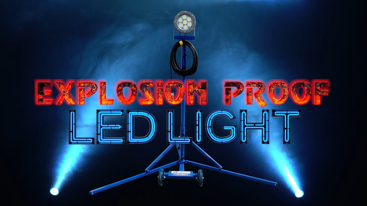 LED Industrial Light Tower Explosion Proof Quadpod Mount ATEX/IECEx Rated Waterproof IP67
