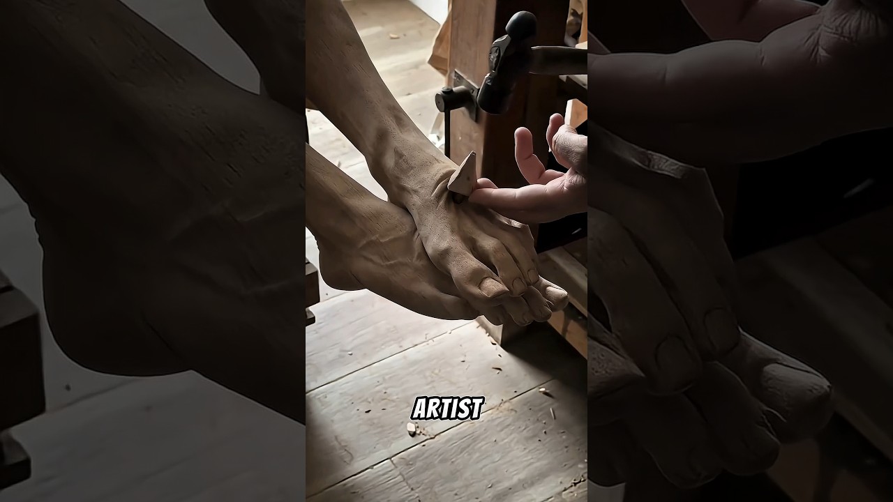 فنان يحوّل الخشب إلى جلد بشري نابض بالحياة 😲 #shortsfeed #shorts #art #artist #skills #youtubeshorts
