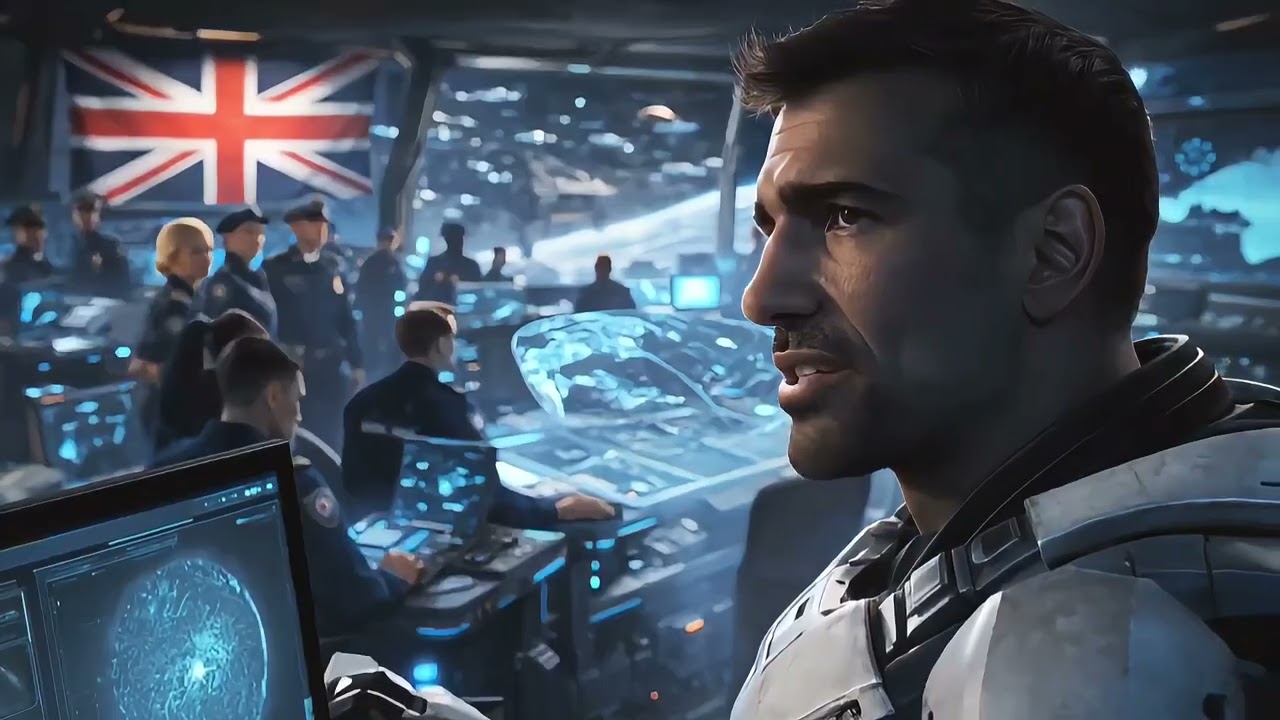 Britannia rising - futuristic British space fleet encounter strange aliens. 
