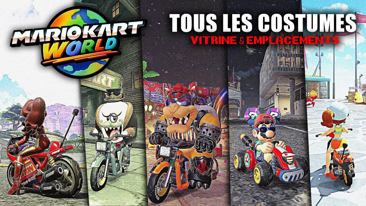 Mario Kart World : Tous les COSTUMES & Tenues pour tous les Personnages (Emplacements & Vitrine)