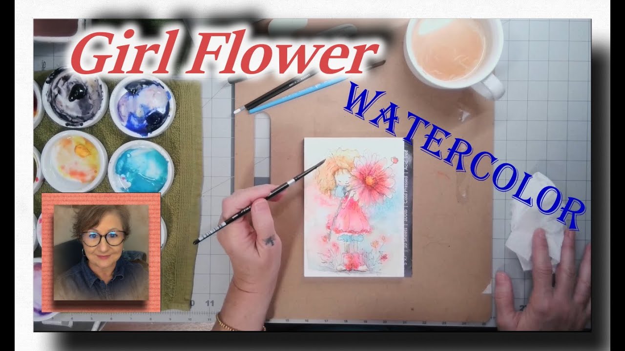 Watercolor Tutorial: Line and Wash - The Flower Girl