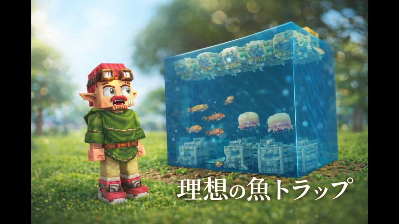 ハイテール Hytale 魚トラップ 見た目◎コスパ最強の設置方法！初心者OK