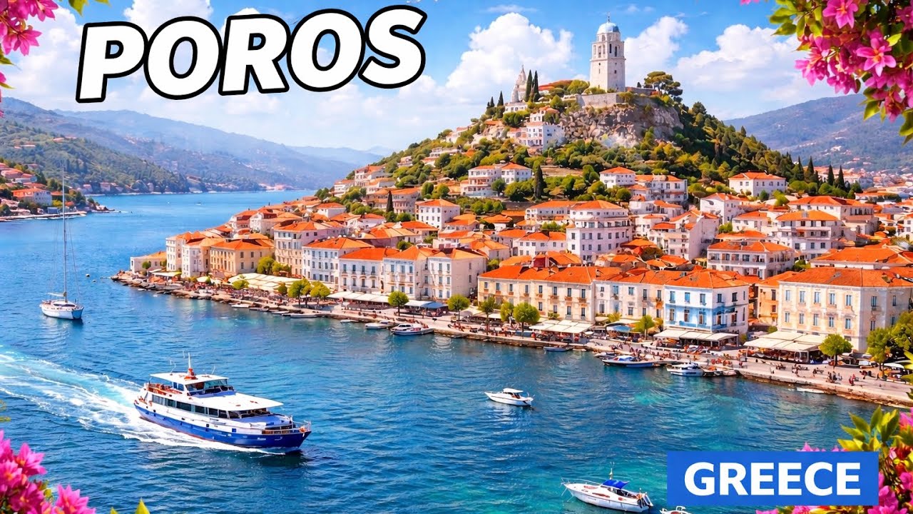 Poros Island Greece Walking Tour 4K 🇬🇷 (2026)