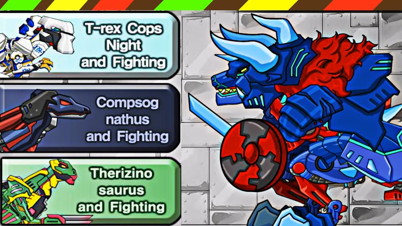 Dino Robot Tyrano Red + Tricera Blue V.2 | FULL GAME PLAY - 1080 HD | DCTE