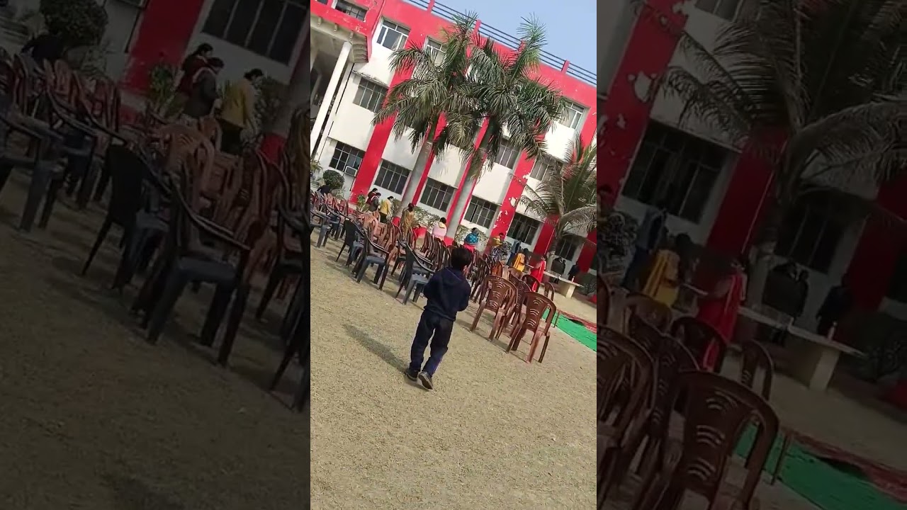 Kite flying match between college students 