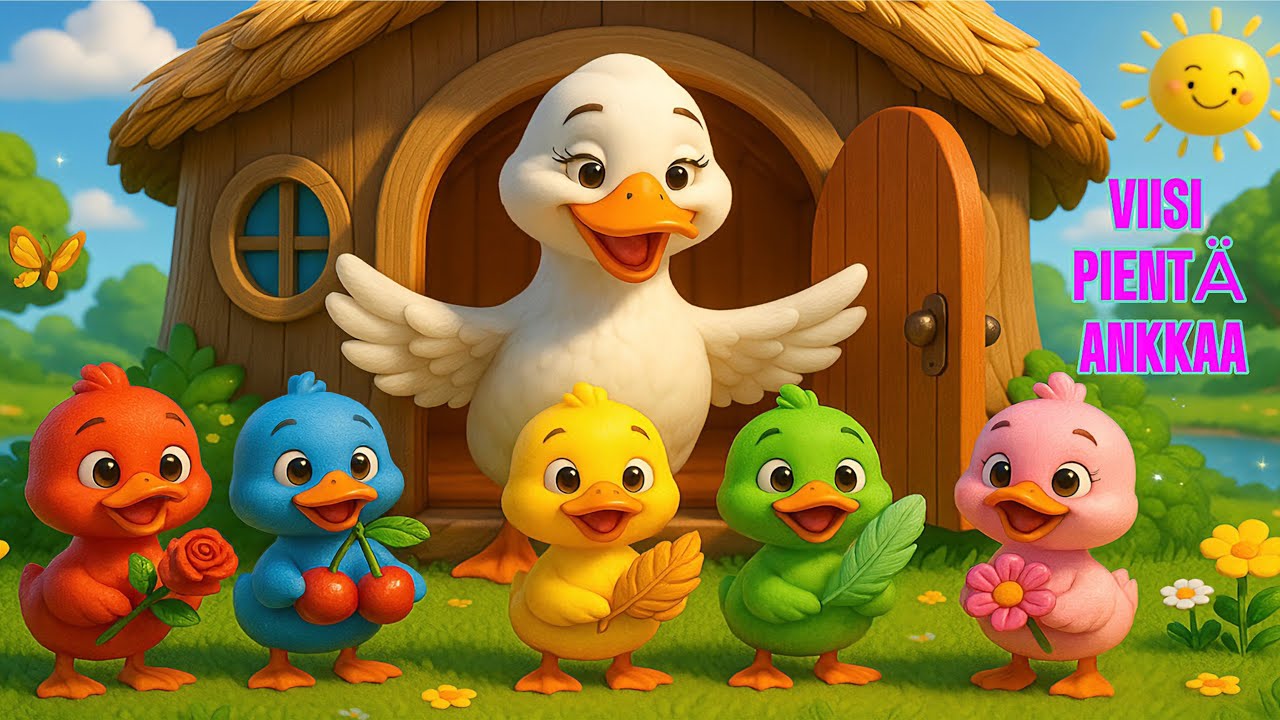 VIISI PIENT&Auml; ANKKAA SEIKKAILULLA! 🦆🎨 Opitaan v&auml;rej&auml; ja lauletaan yhdess&auml;! #lastenlaulut #youtubekids