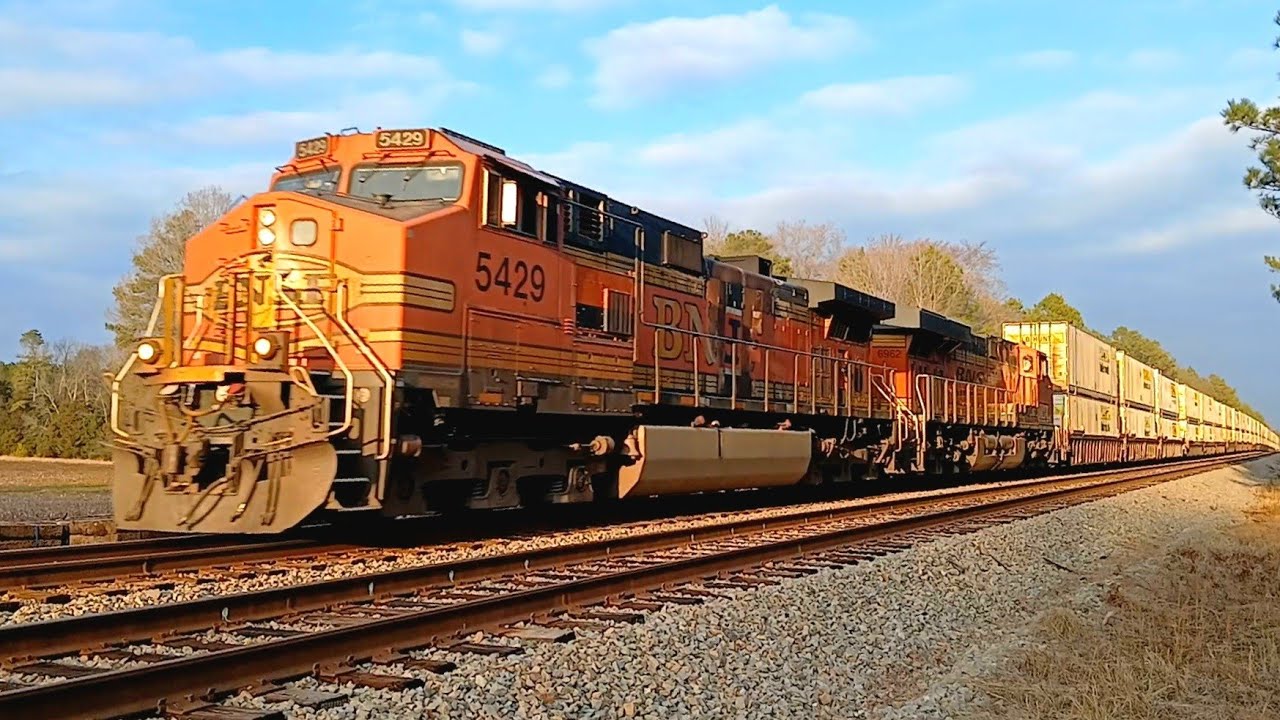 BNSF 5429 Leads CSX Train I188 At Chester SC On The Monroe Subdivision 