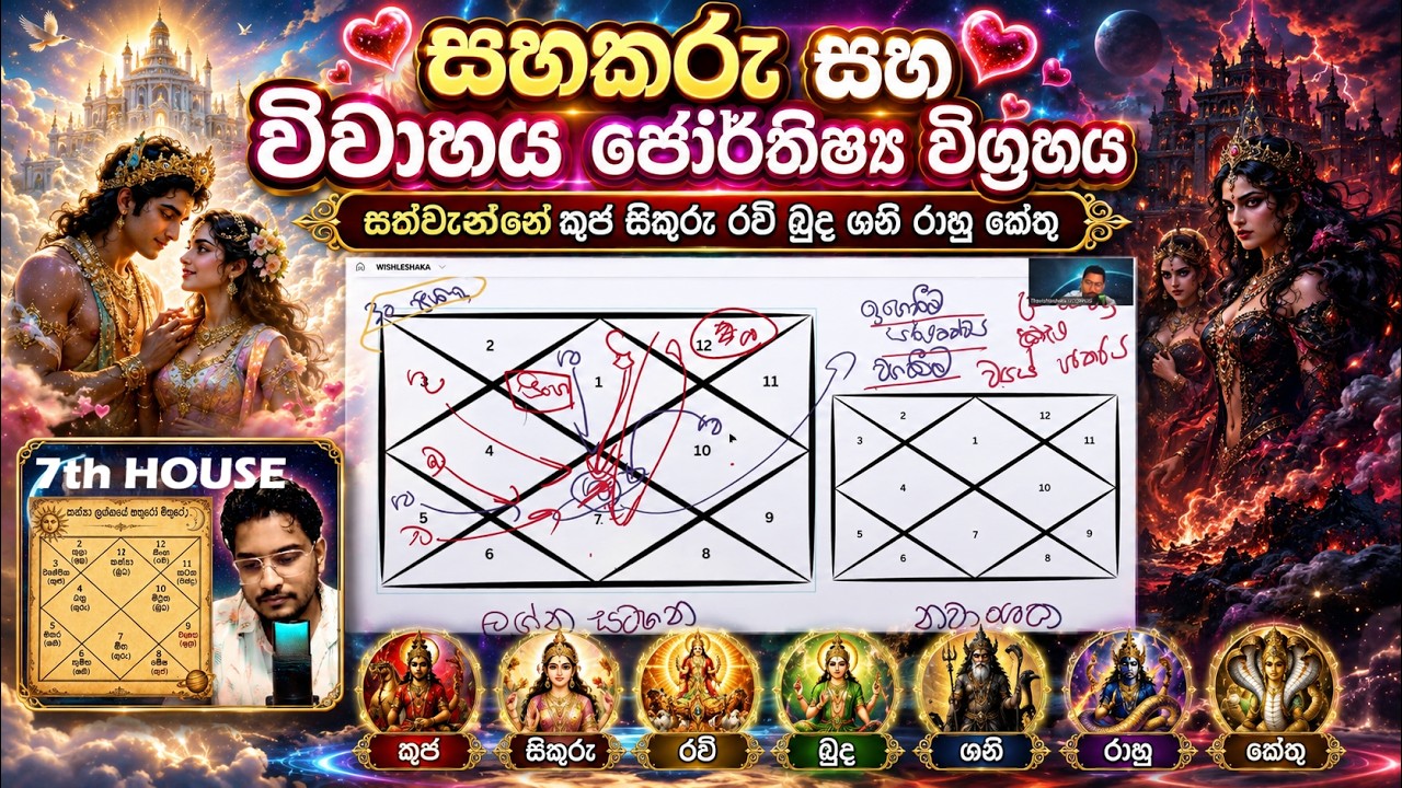 සහකරු සහ විවාහය ජෝර්තිෂ්‍ය විග්‍රහය සත්වැන්නේ කුජ සිකුරු රවි බුද ශනි රාහු කේතු විශ්ලේෂක Wishleshaka