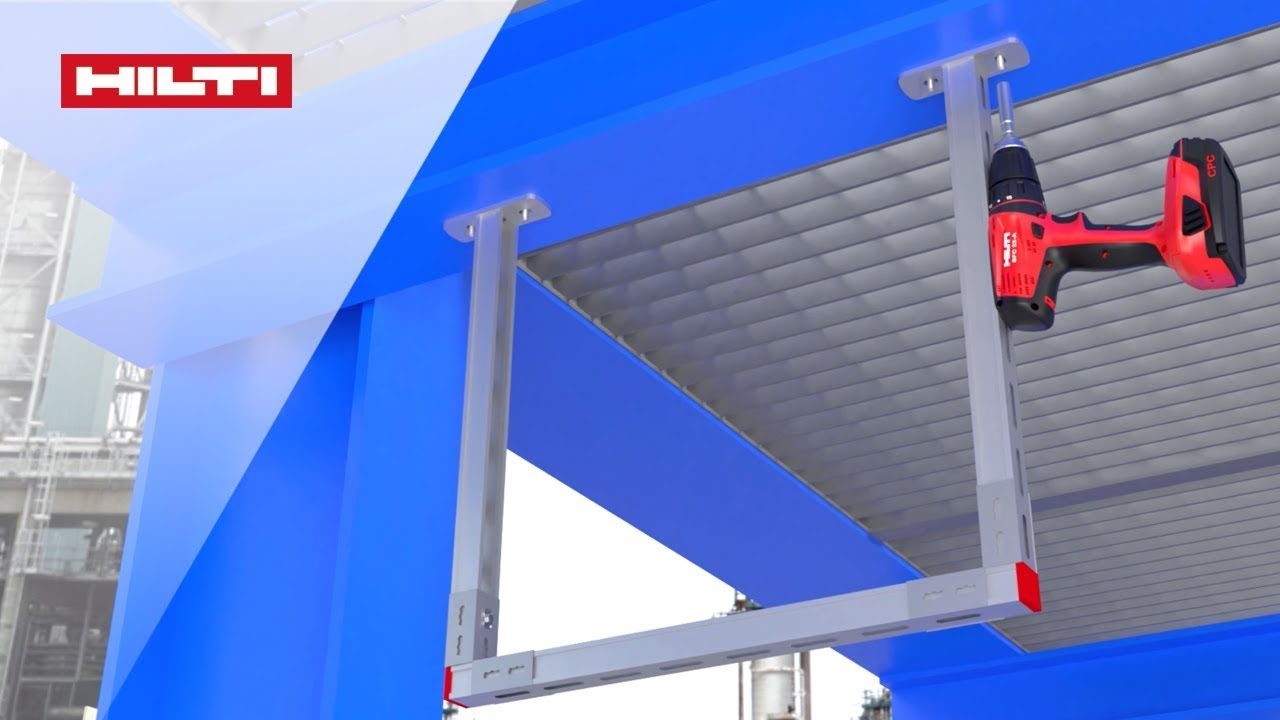 HOW TO fasten modular support system on steel with Hilti X-BT-MR Threaded Studs